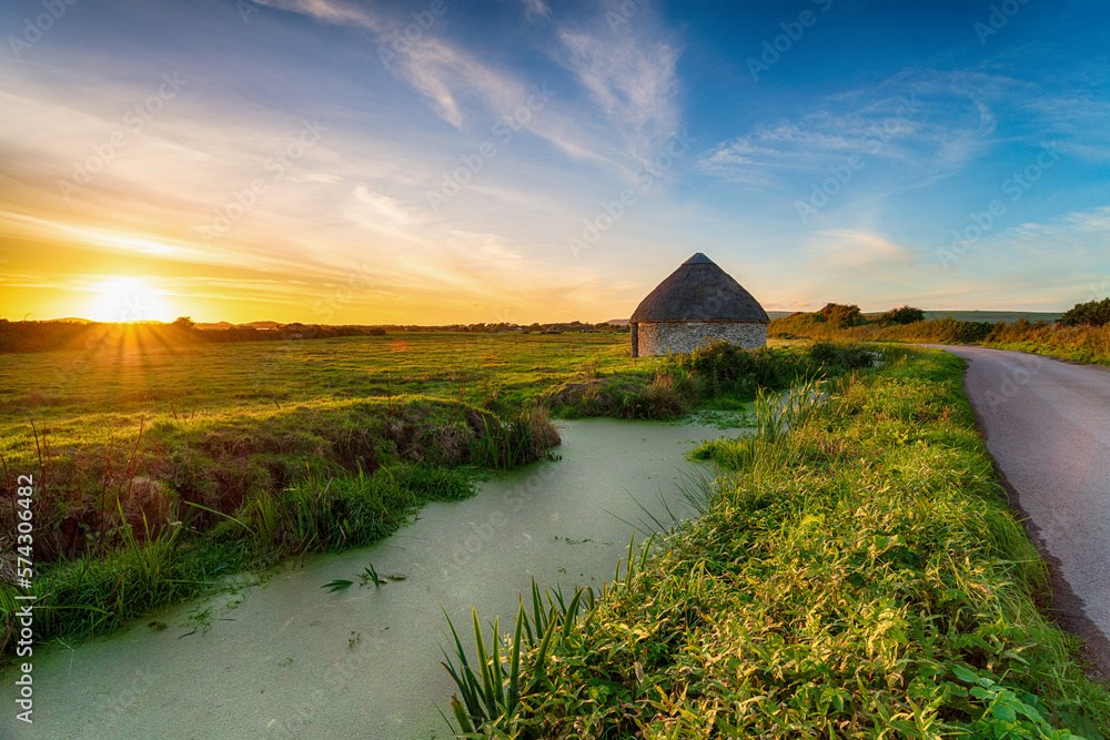 Sunset over Braunton Marshes in Devon