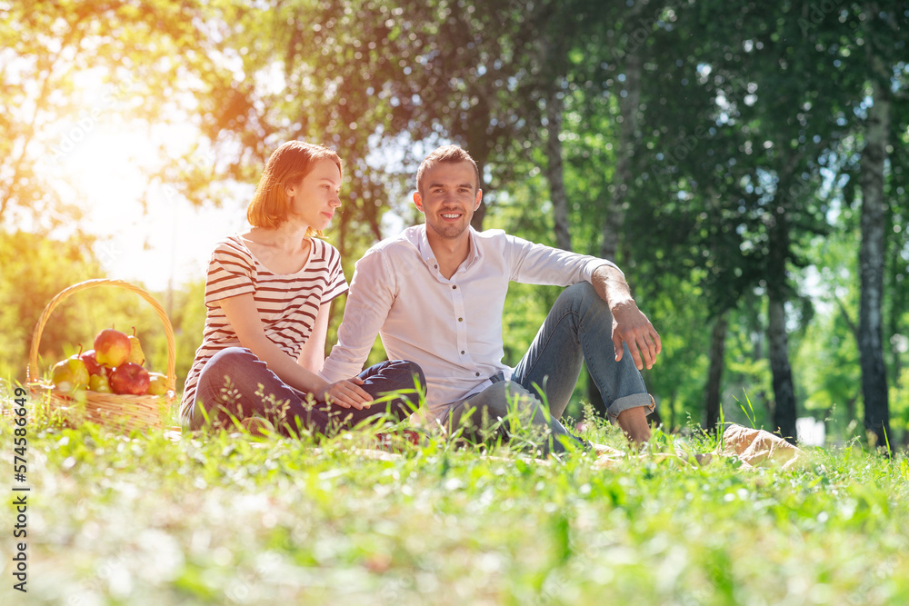 Couple on a picnic in the park