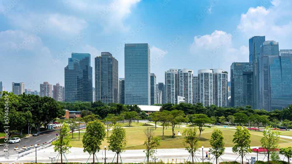 Skyline of urban architectural landscape in Guangzhou