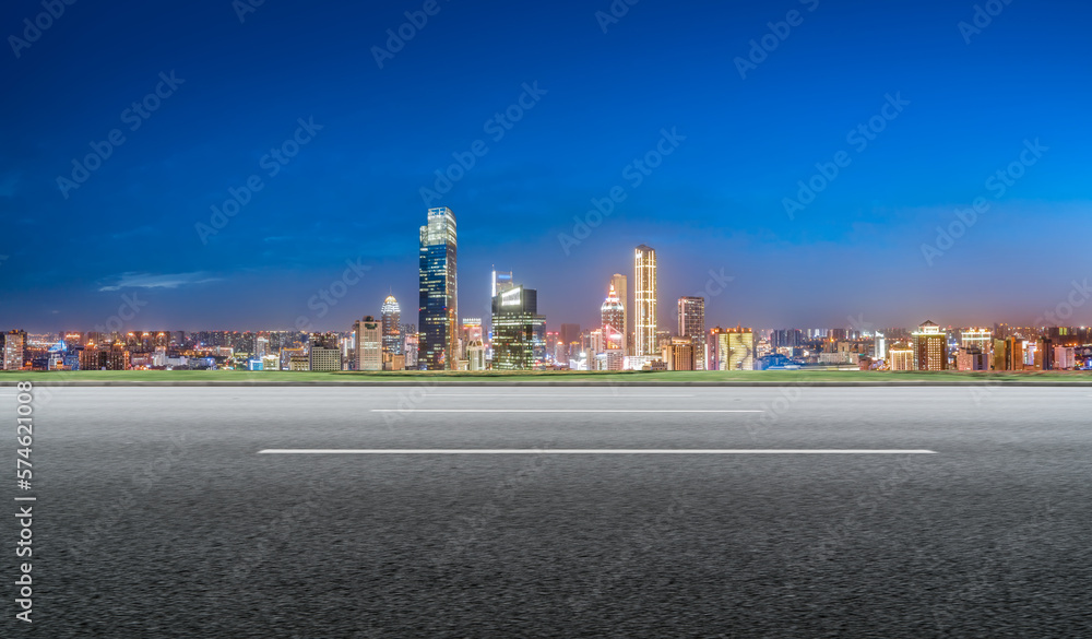 Aerial photography China Yancheng city architectural landscape night view