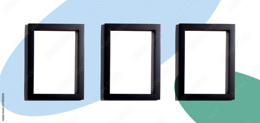 Blank rectangle picture frames with copy space