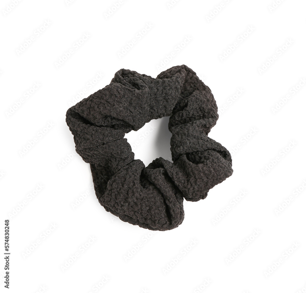 Black scrunchy isolated on white background