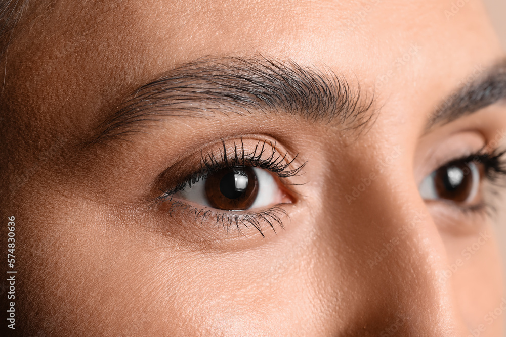 Woman with brown eyes, closeup