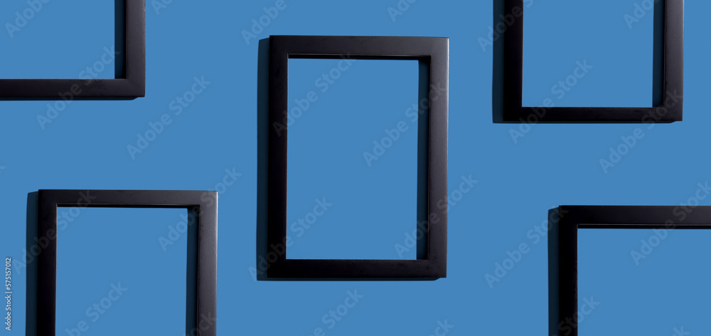 Blank rectangle picture frames with copy space