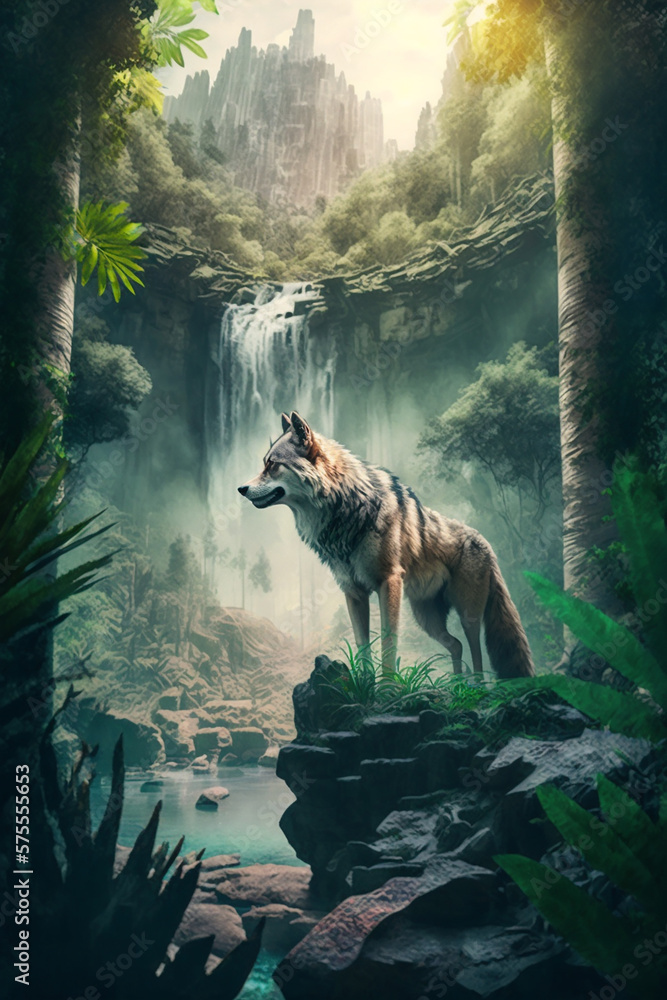 Wolf in the jungle. Generative Ai