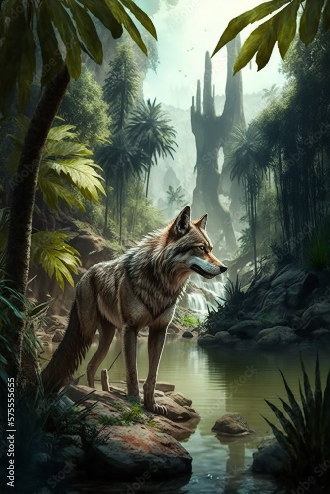 Wolf in the jungle. Generative Ai