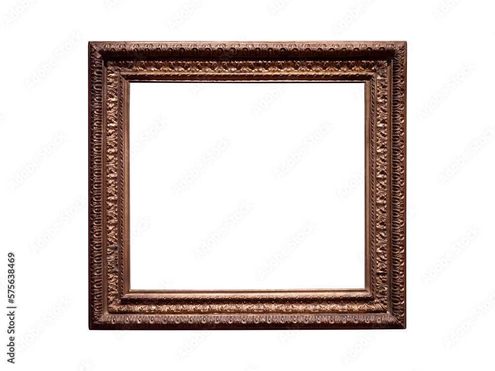 Vintage wooden frame isolated on white background