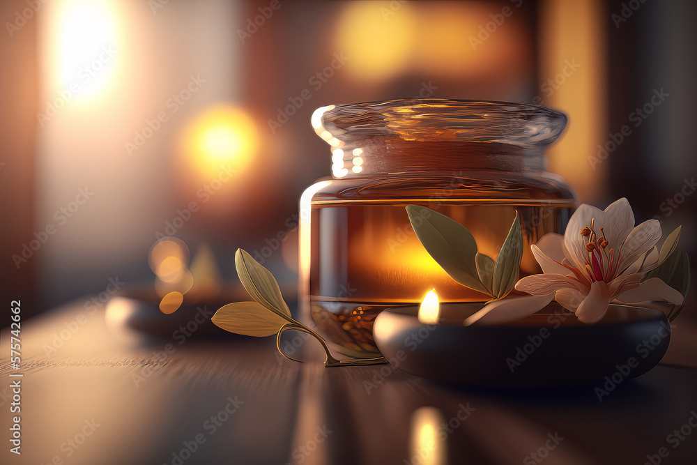 Atmosphere spa natural background. Illustration AI Generative