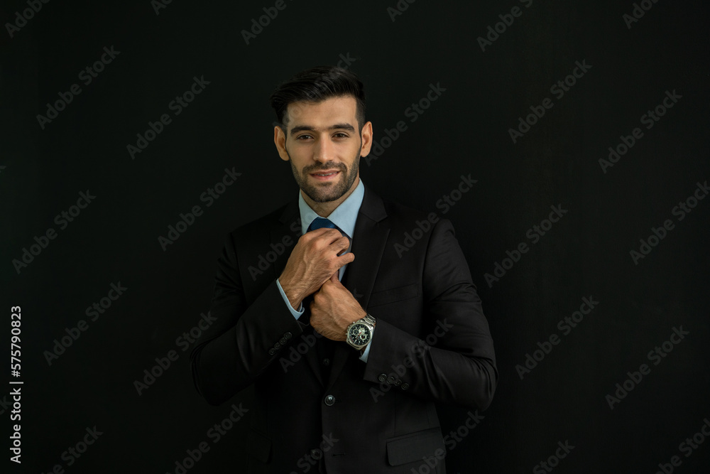 Portrait of a man wearing a suit,Showing confidence and providing stability for employees.