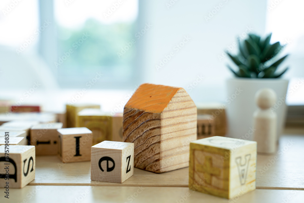 Wooden alphabets letters vocabulary game,Toys children and learning.