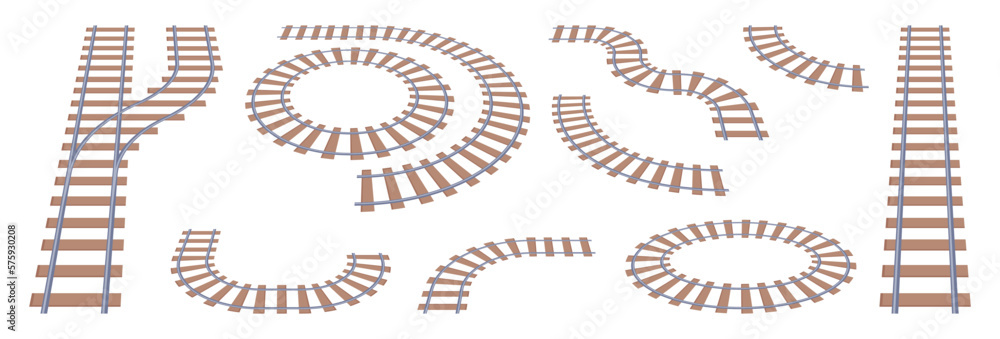 train transport parts and details for railway tracks. Connecting elements for transportation and loc