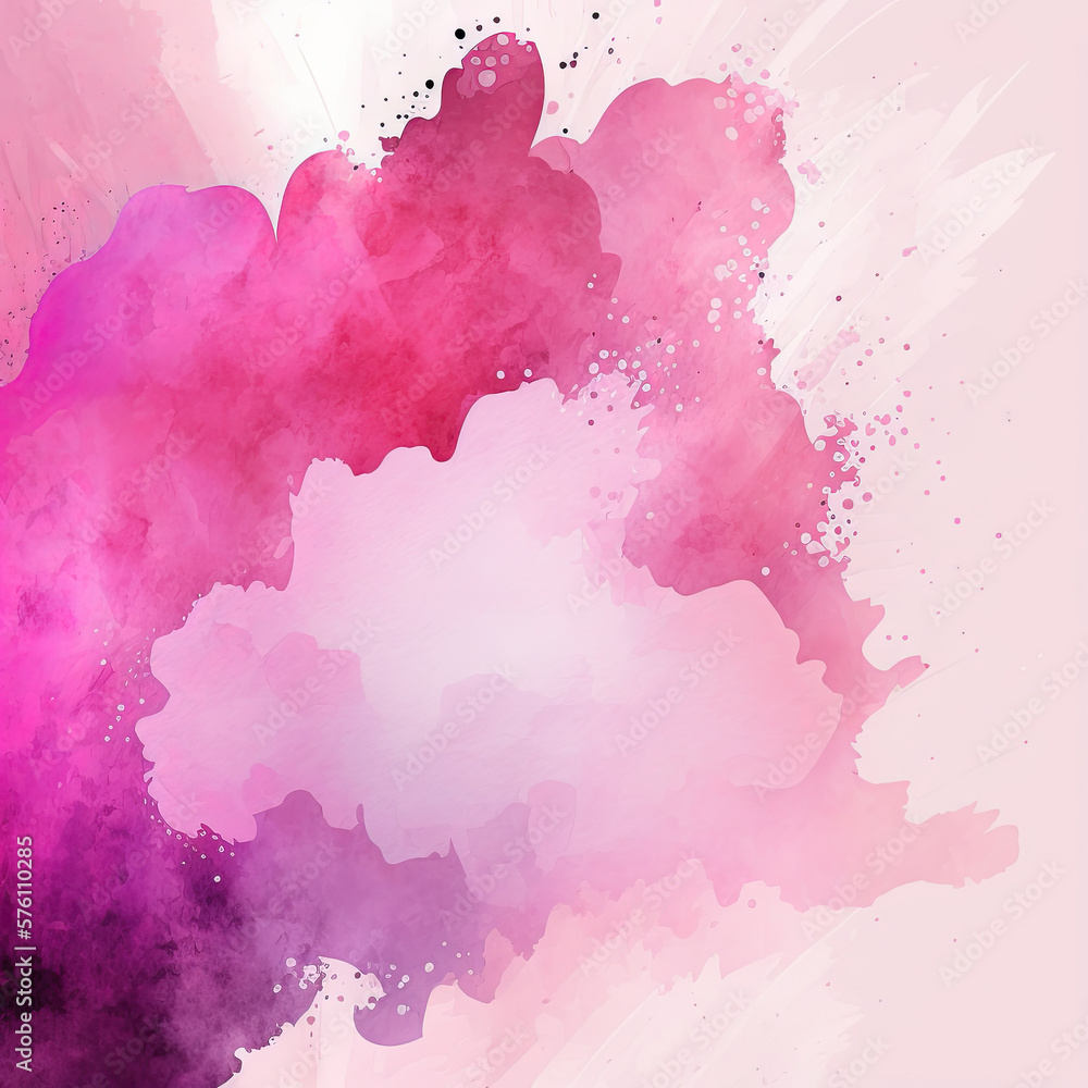 Abstract Pink Watercolor Background. Illustration Generative AI