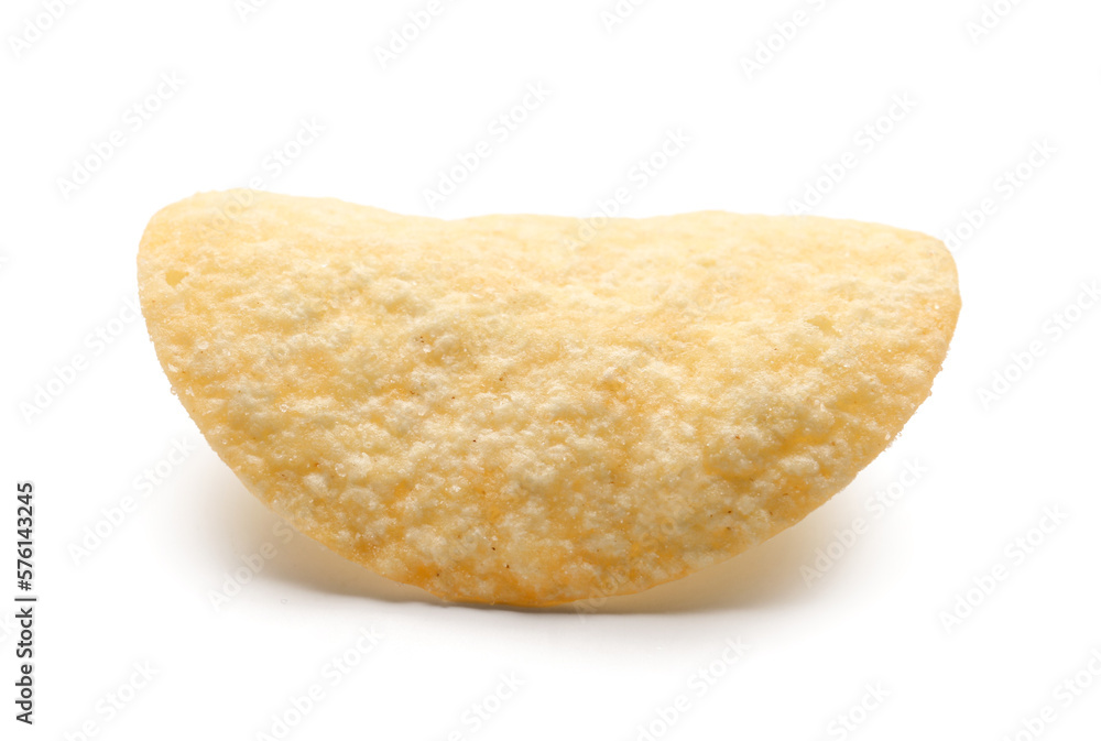 Delicious potato chip isolated on white background