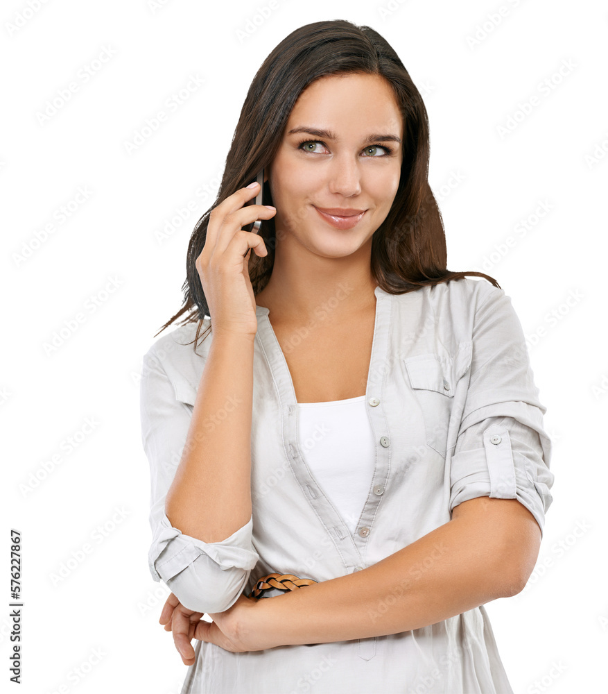 A beautiful business female conversing with her client happily over the smartphone and having a disc