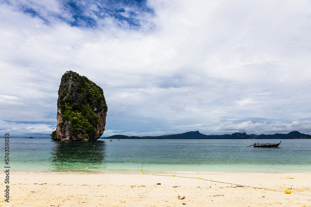 tropical island with a blue sky in phuket thailand