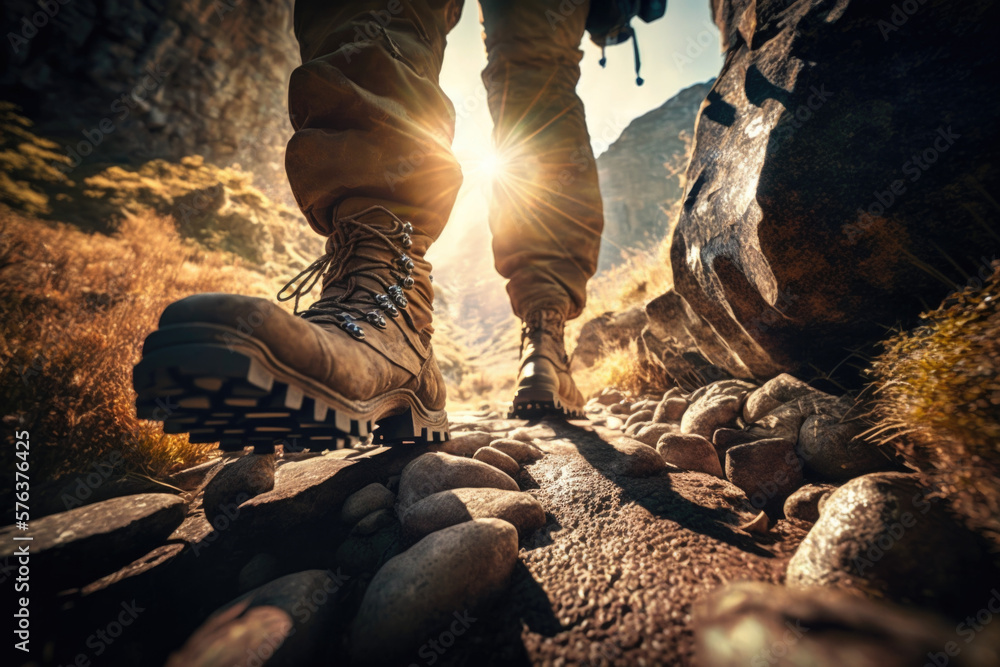 Discover the Beauty of the Great Outdoors: Photos of Trekkers Navigating Mountain Nature with Hiking