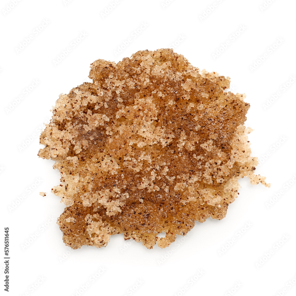 Coffee body scrub on white background