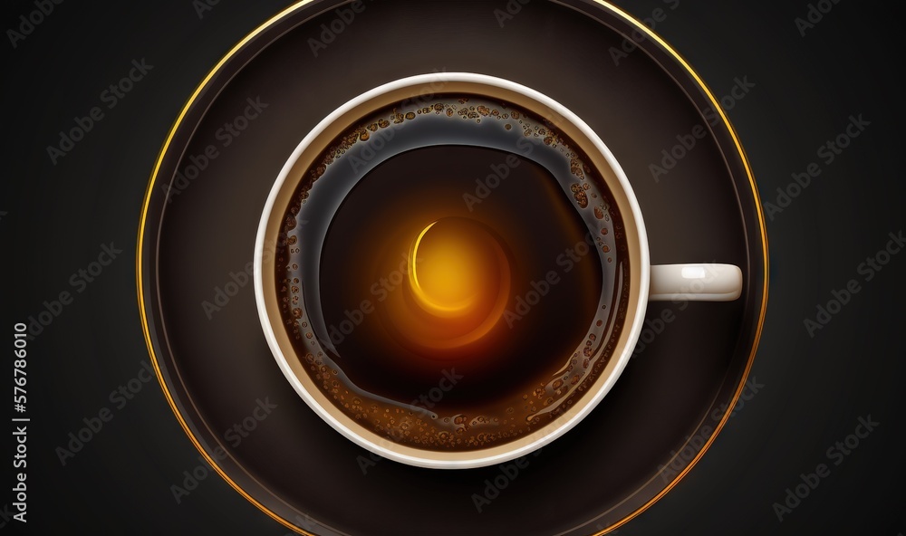  a cup of coffee on a saucer with a saucer in the middle of the cup and a saucer in the middle of th