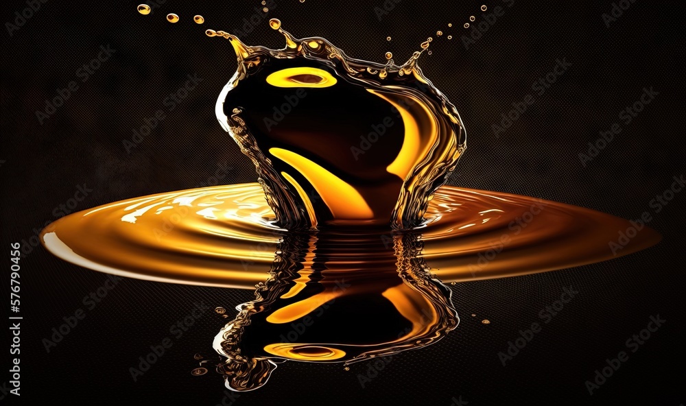  a liquid splashing into the water on a black background with a reflection of the water and the drop