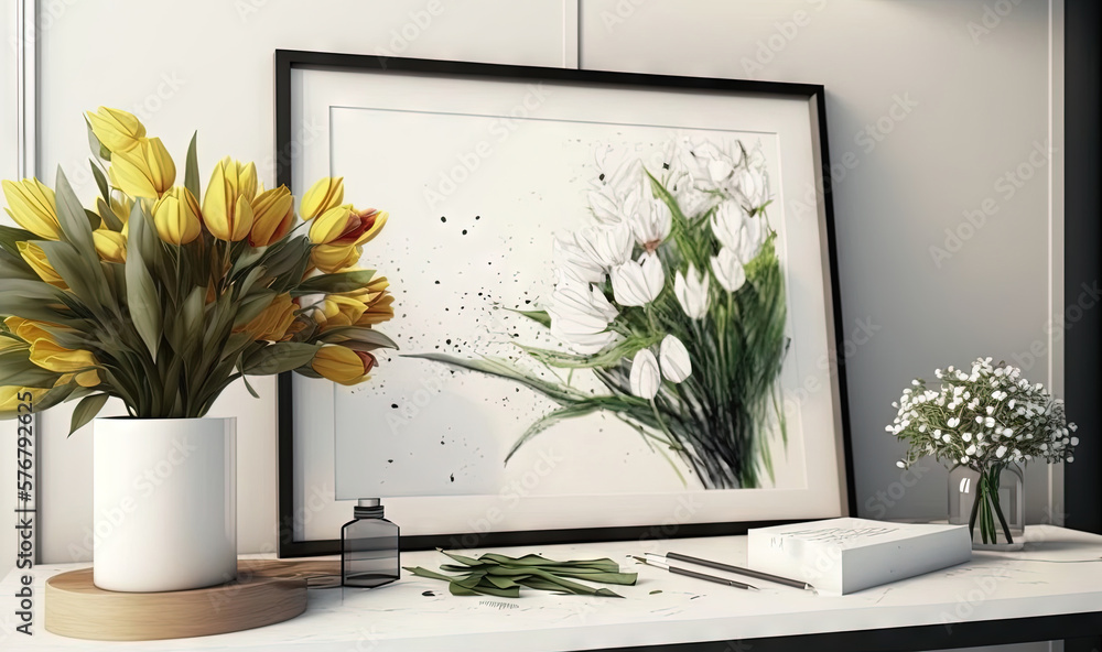  a picture of a vase of flowers on a table next to a vase of flowers on a table next to a picture of