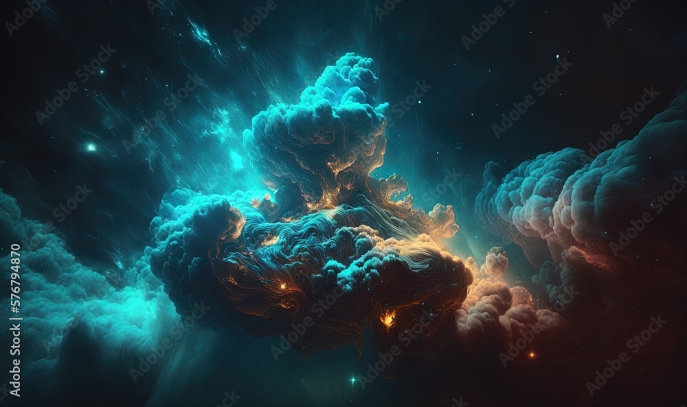  a very large cloud in the middle of a night sky with stars in the sky and clouds in the sky with st