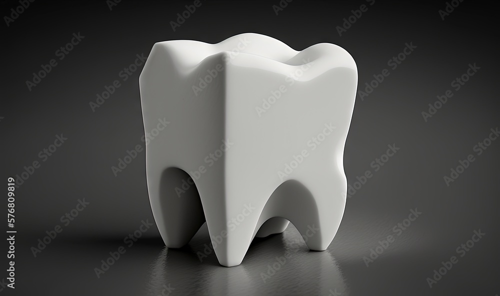  a tooth shaped toothbrush holder sitting on a table with a black background and a white background 