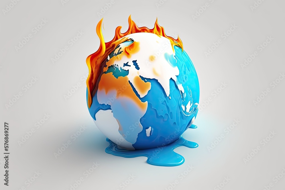 Earth becomes too hot and molten. The concept of global warming as it relates to climate change. Gen