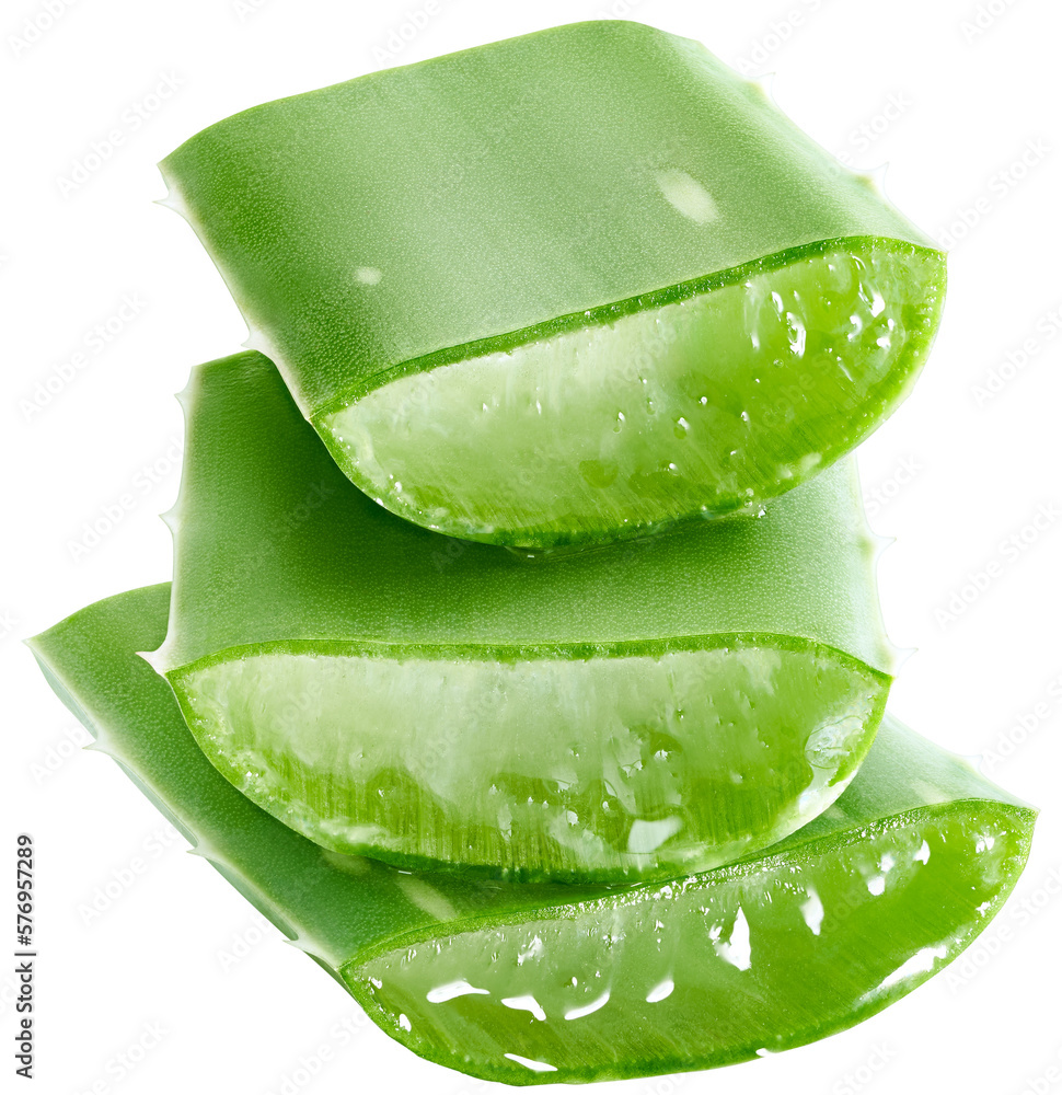 Stacked aloe vera slices	 