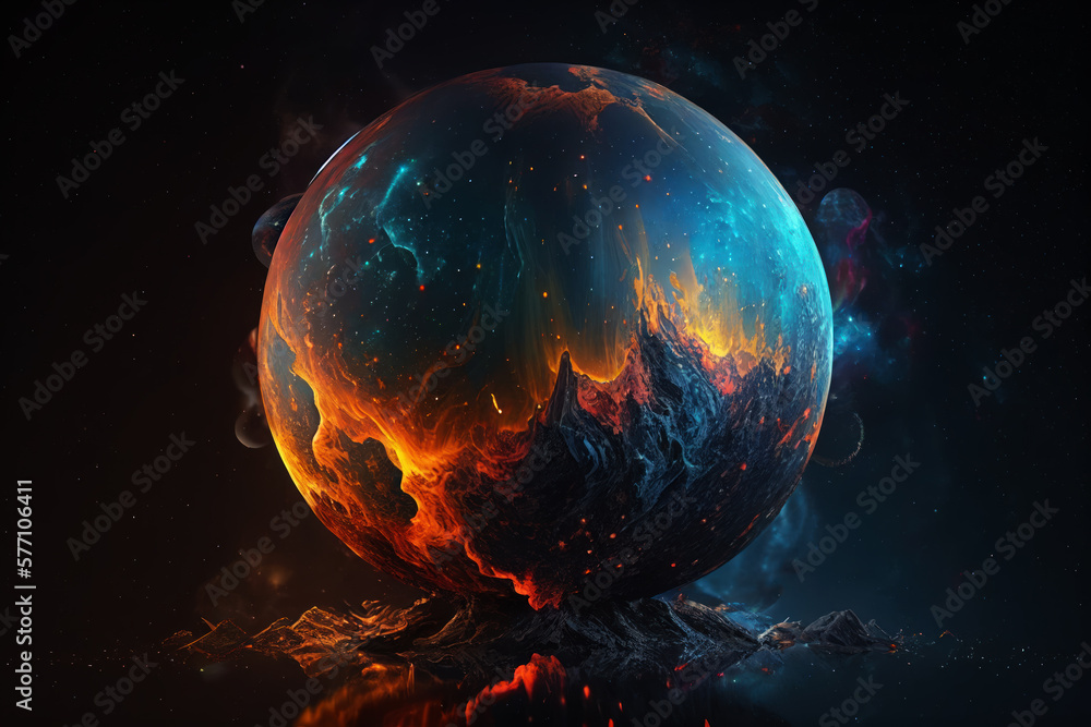 Imagery of imaginary planets for your cosmic image. Ai generated.