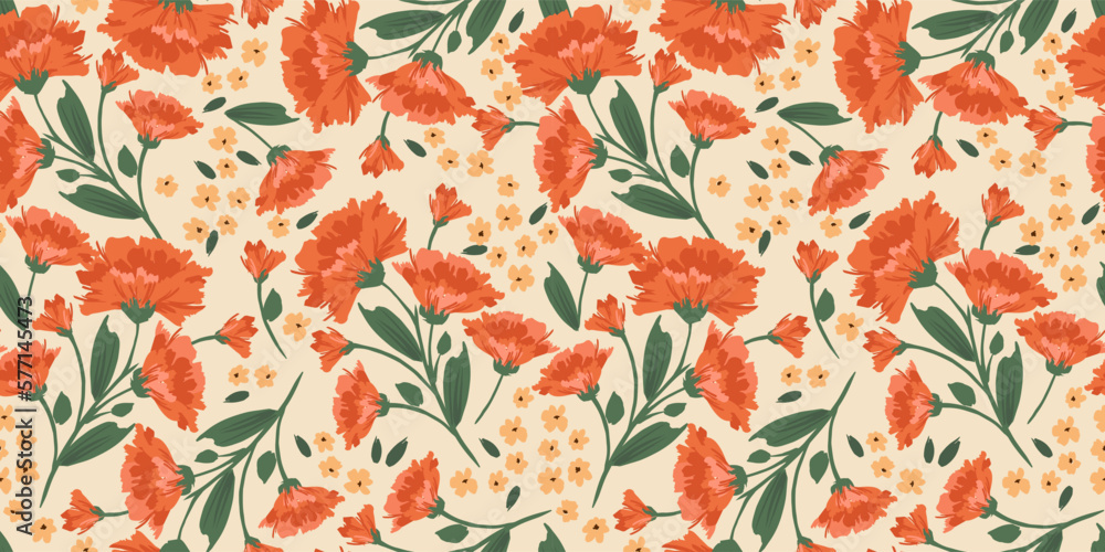 Floral seamless pattern. Vector design for paper, cover, fabric, interior decor and other