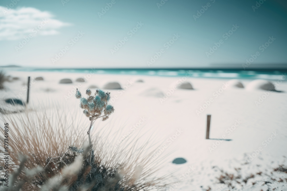 Summer Sand Beach background. Illustration AI Generative