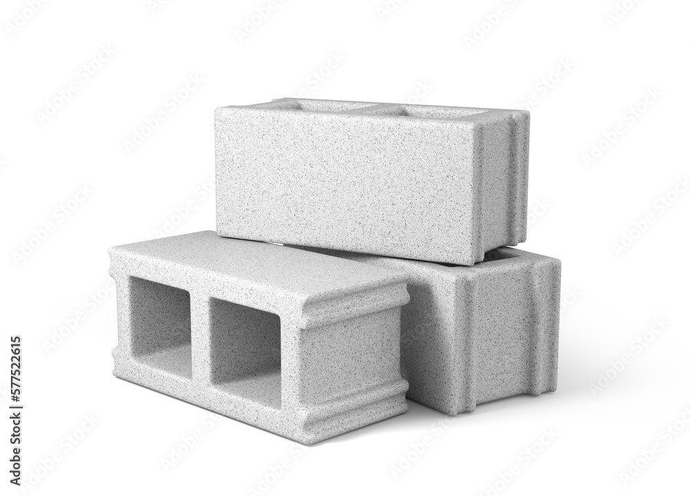 Construction blocks on a white background. 3d illustration