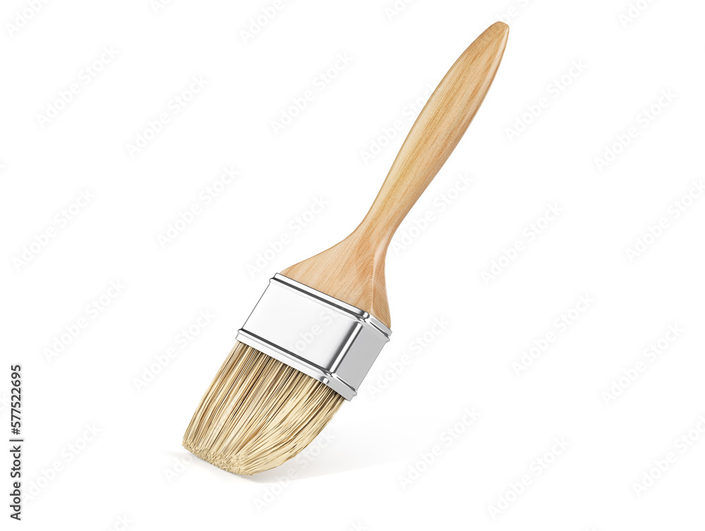 Paint tassel on a white background. 3d illustration