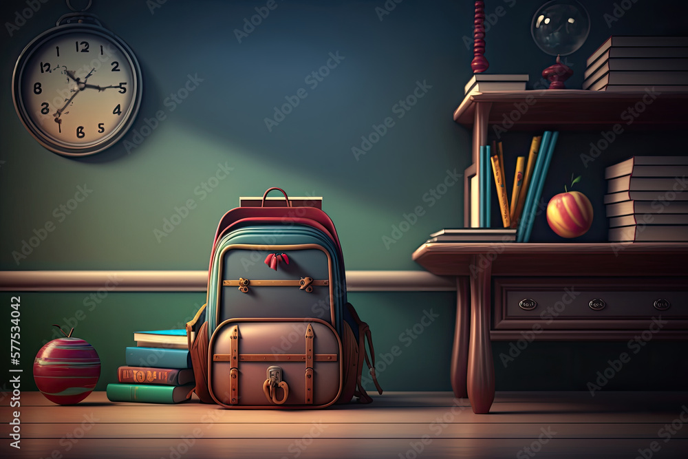 back to school background. Illustration AI Generative