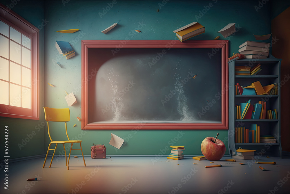 back to school background. Illustration AI Generative