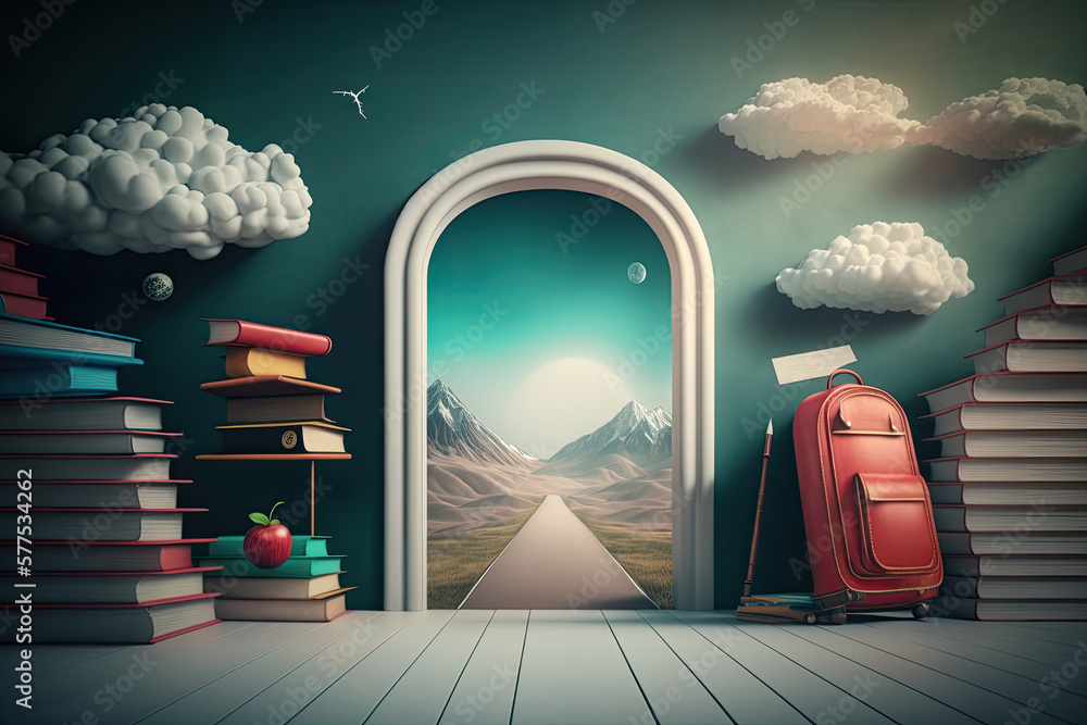 back to school background. Illustration AI Generative