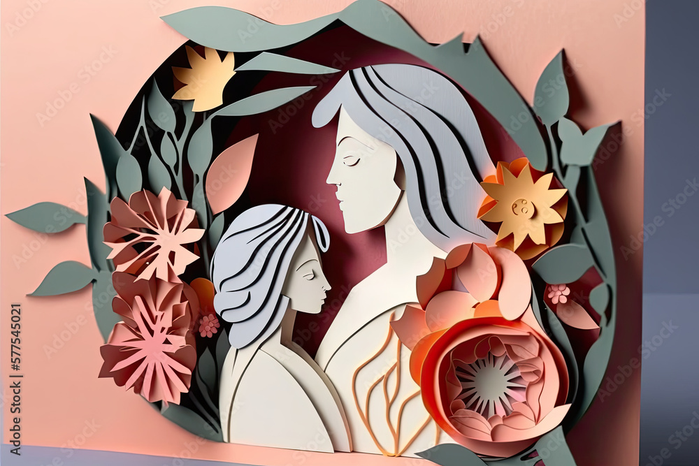 Mothers Day Illustration AI Generative