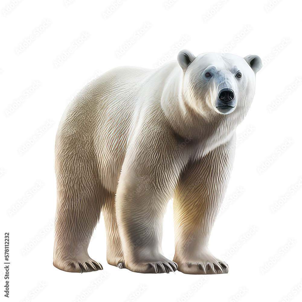 polar bear isolated on white background