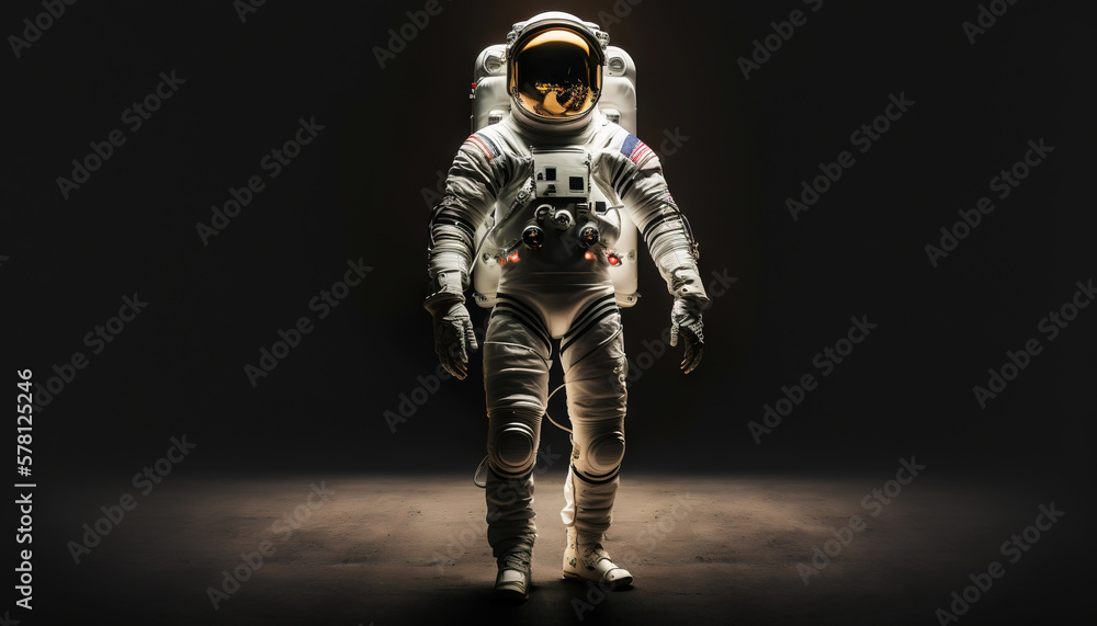 Portrait of astronaut floating in space. Generative AI.