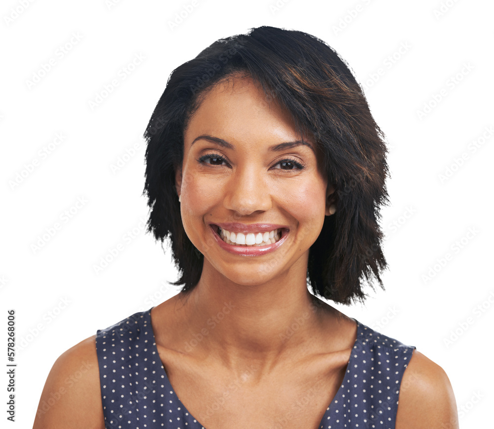 A smiling black woman with a natural lifestyle and happy headshot face and standing confidence with 