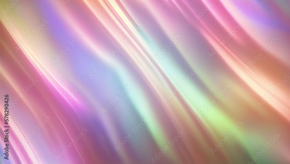 Dreamy y2k gradient holographic background. Warped waves. Generative AI