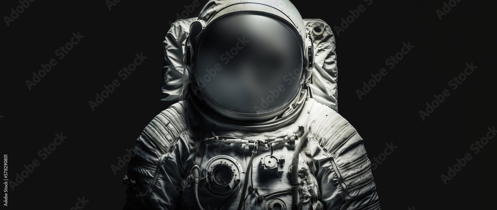 Portrait of astronaut floating in space. Generative AI.