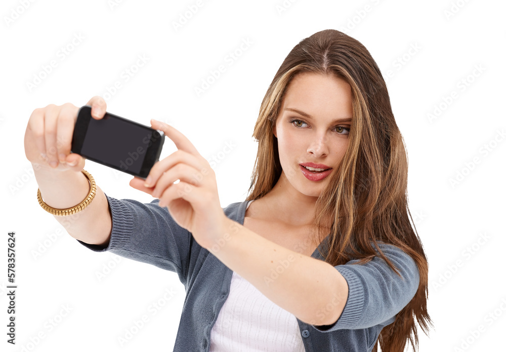 A tech-savvy user capturing a memorable moment for social media by taking a selfie with her cellphon