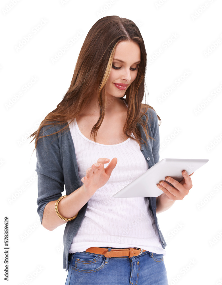 A female customer scrolling and searching for discounts, sales, and deals of her choice on an online