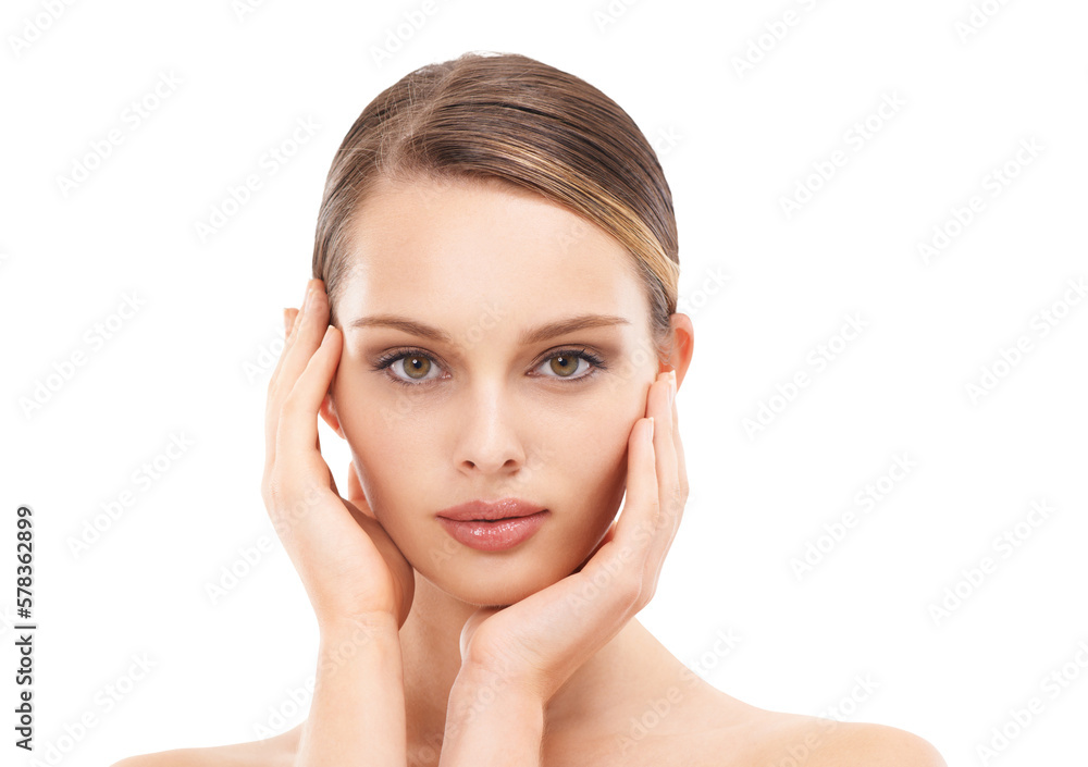 A woman in the image is implementing facial and skincare practices to promote overall wellness and a