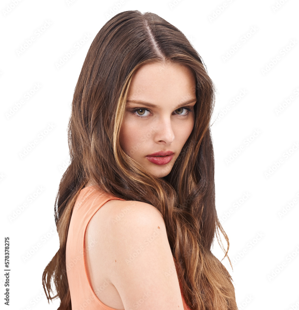 A female with an aesthetic sense of beauty and wellness in her hairstyle, after a keratin treatment 