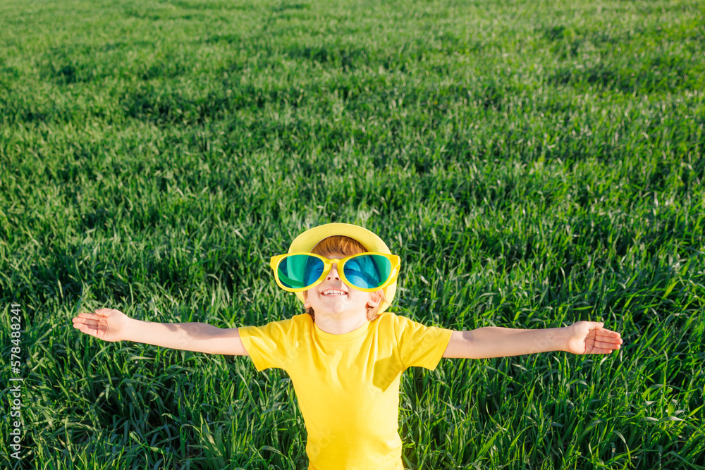 Happy child in spring outdoor