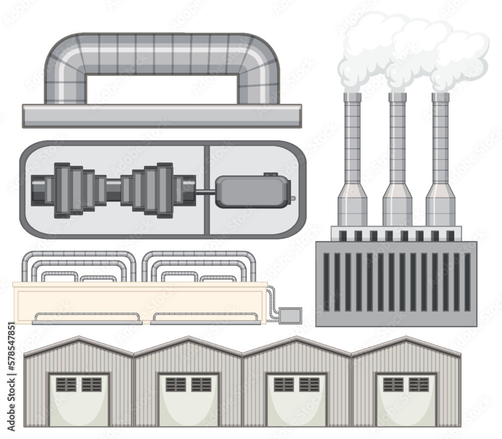 Industrial Factory Elements Set