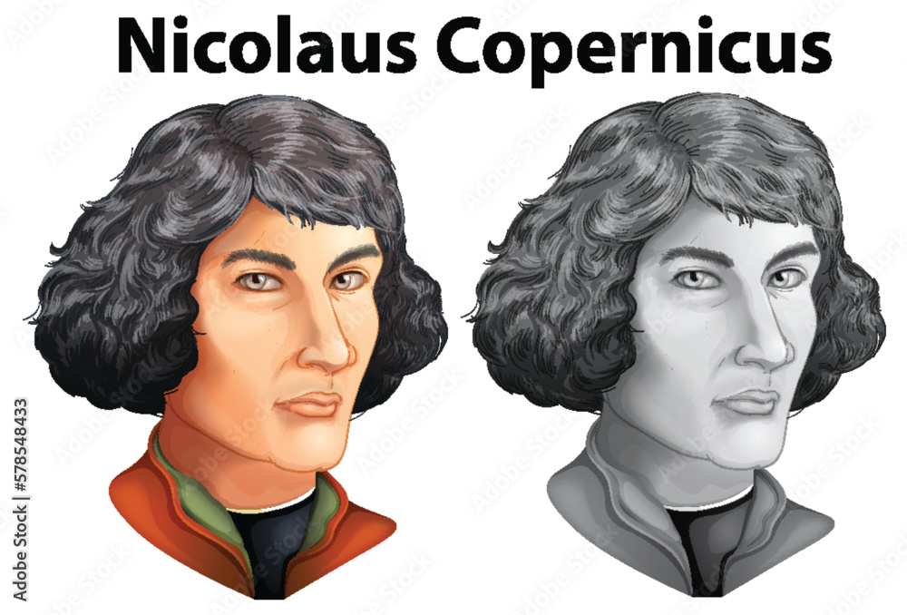 Nicolaus Copernicus portrait vector