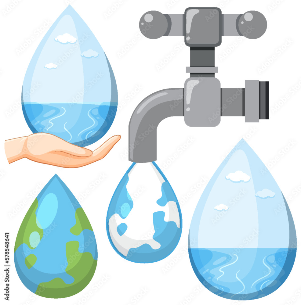 Save the planet concept with earth in water drop shape